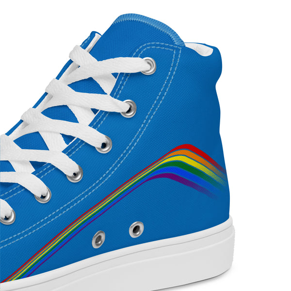 Trendy Gay Pride Colors Blue High Top Shoes - Men Sizes