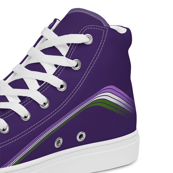 Trendy Genderqueer Pride Colors Purple High Top Shoes - Men Sizes