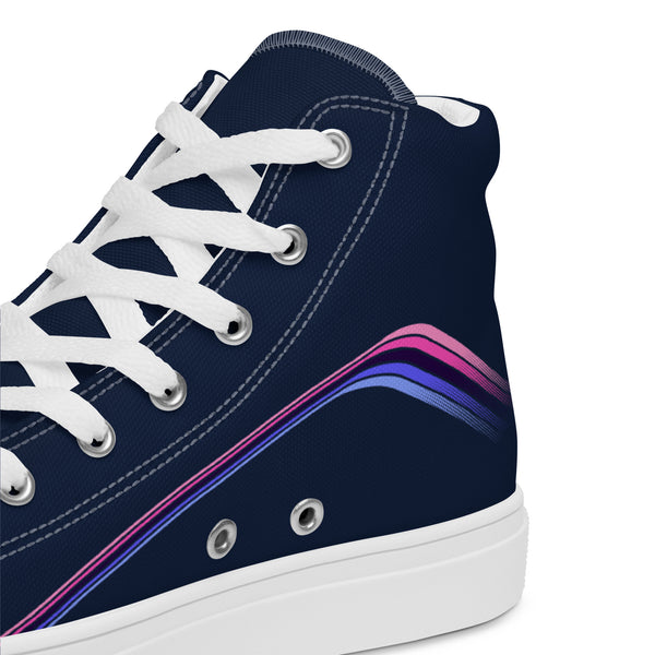Trendy Omnisexual Pride Colors Navy High Top Shoes - Men Sizes