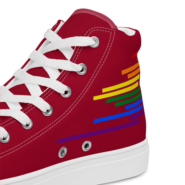 Modern Gay Pride Colors Red High Top Shoes - Men Sizes