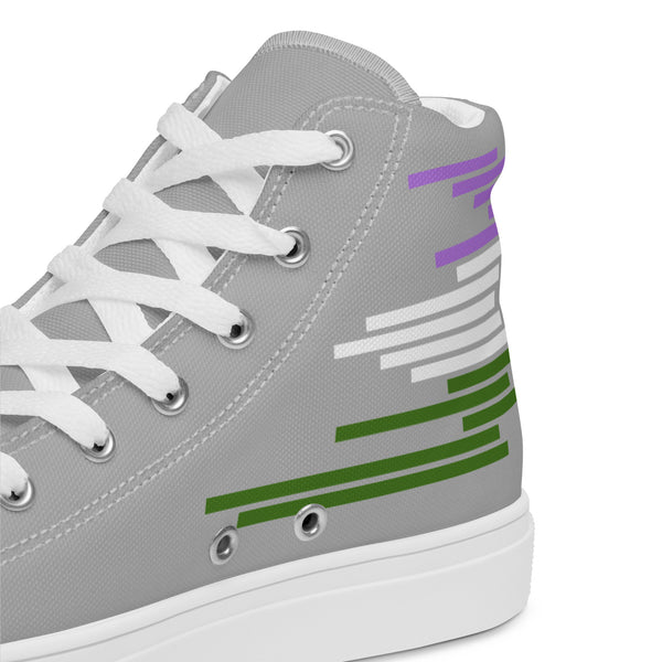 Modern Genderqueer Pride Colors Gray High Top Shoes - Men Sizes