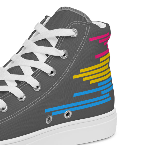 Modern Pansexual Pride Colors Gray High Top Shoes - Men Sizes