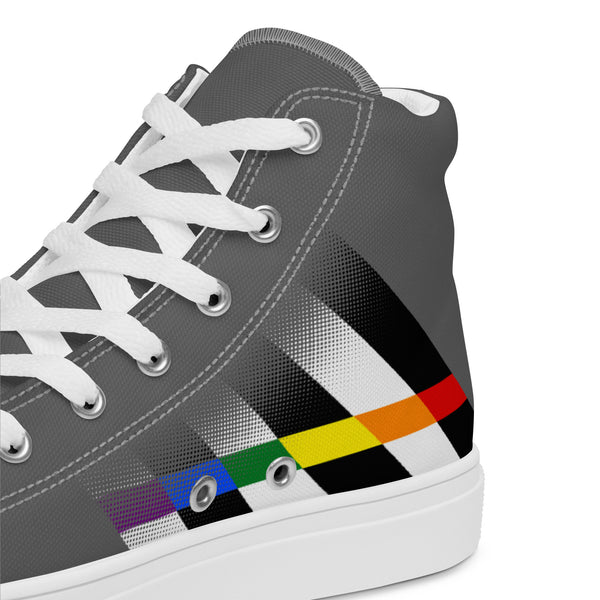 Ally Pride Colors Modern Gray High Top Shoes - Men Sizes