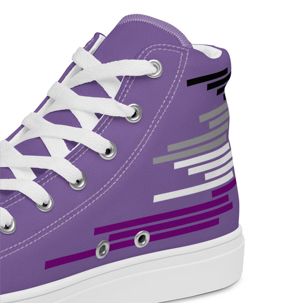 Modern Asexual Pride Colors Purple High Top Shoes - Men Sizes