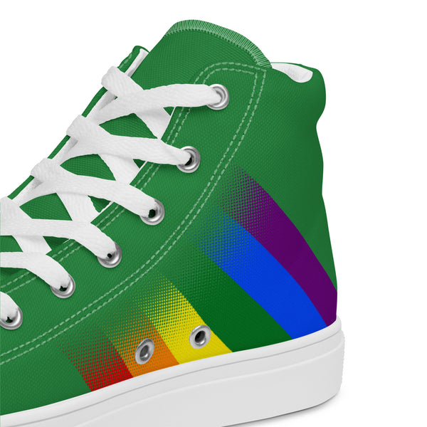 Gay Pride Colors Modern Green High Top Shoes - Men Sizes