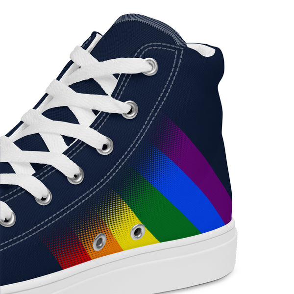 Gay Pride Colors Modern Navy High Top Shoes - Men Sizes
