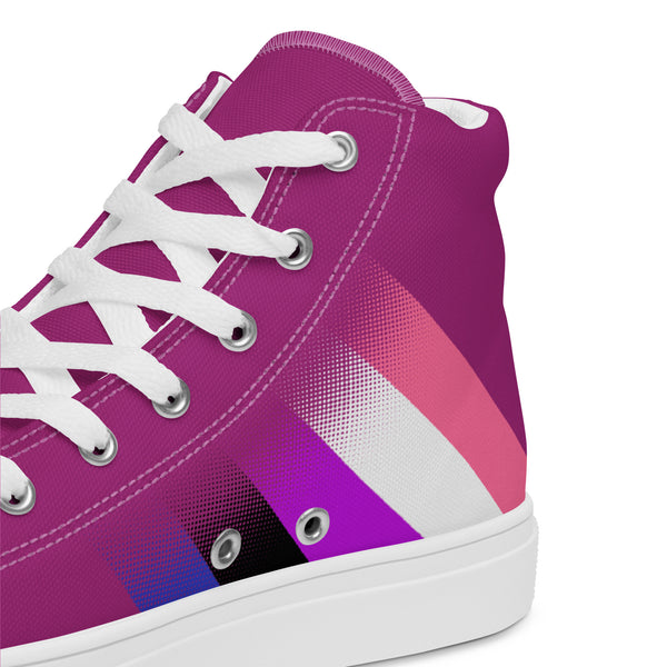 Genderfluid Pride Colors Modern Violet High Top Shoes - Men Sizes