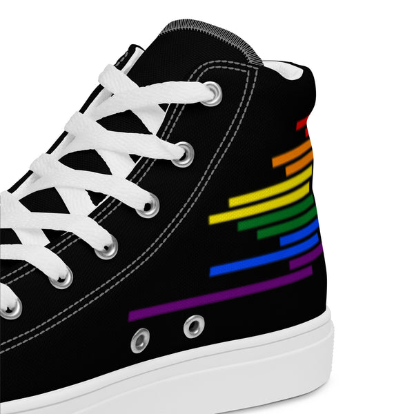 Modern Gay Pride Colors Black High Top Shoes