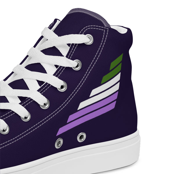 Genderqueer Pride Modern Navy High Top Shoes