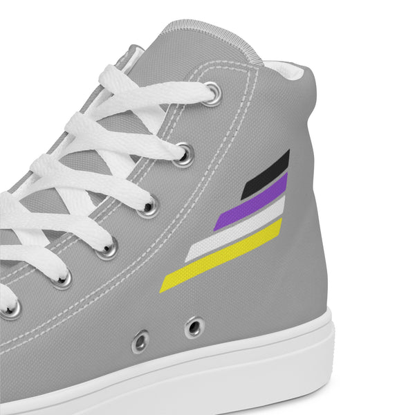 Non-Binary Pride Modern Gray High Top Shoes