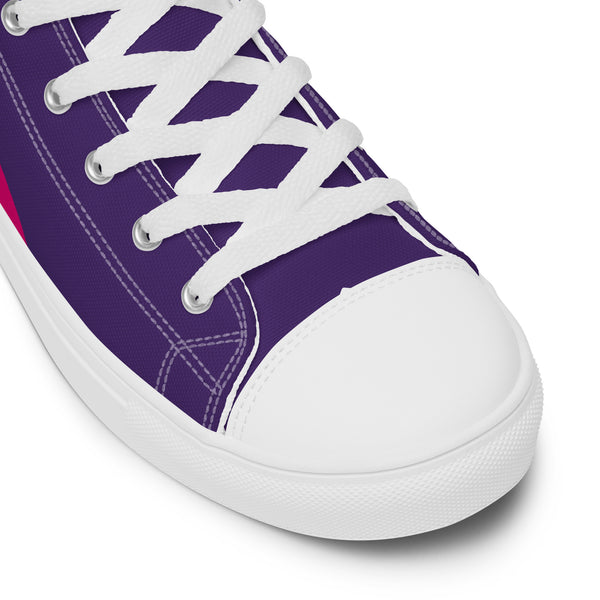 Original Bisexual Pride Colors Purple High Top Shoes - Men Sizes
