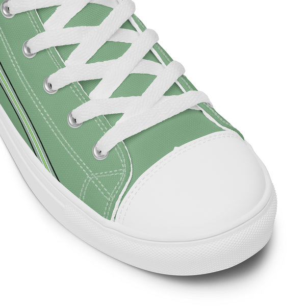 Trendy Agender Pride Colors Green High Top Shoes - Men Sizes