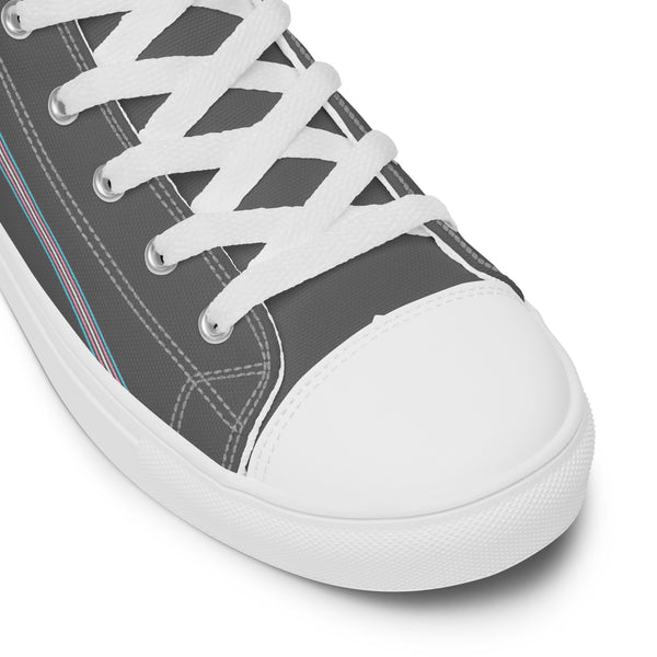 Trendy Transgender Pride Colors Gray High Top Shoes - Men Sizes