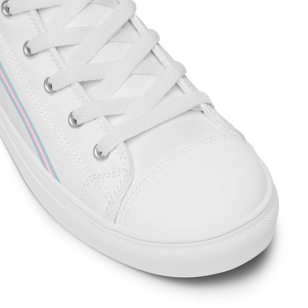 Trendy Transgender Pride Colors White High Top Shoes - Men Sizes