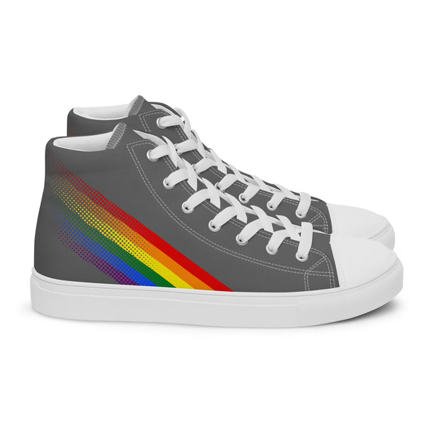 Gay Pride Colors Original Gray High Top Shoes - Men Sizes