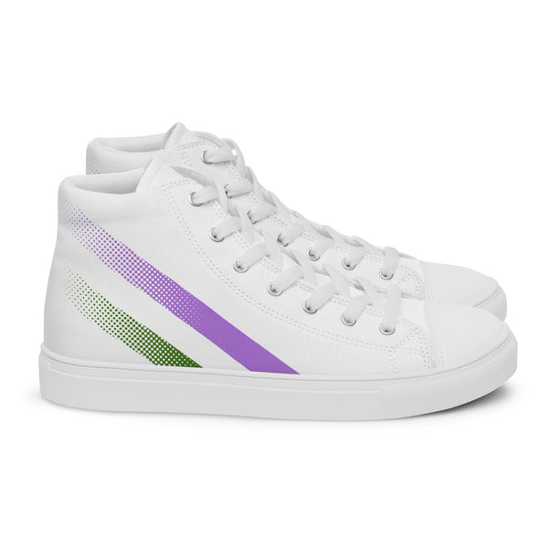 Genderqueer Pride Colors Original White High Top Shoes - Men Sizes