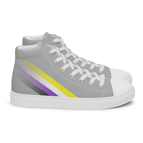 Non-Binary Pride Colors Original Gray High Top Shoes - Men Sizes