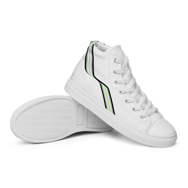 Original Agender Pride Colors White High Top Shoes - Men Sizes