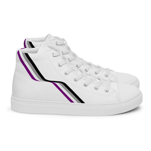Original Asexual Pride Colors White High Top Shoes - Men Sizes