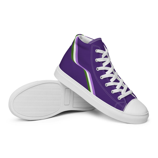 Original Genderqueer Pride Colors Purple High Top Shoes - Men Sizes
