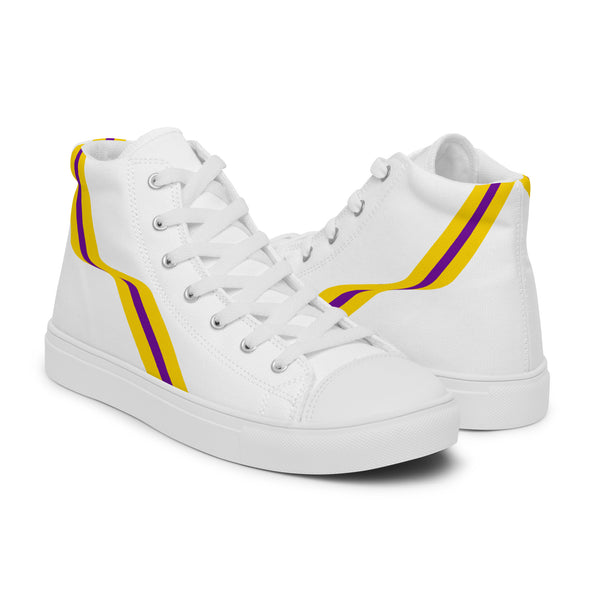 Original Intersex Pride Colors White High Top Shoes - Men Sizes