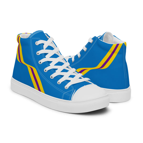 Original Intersex Pride Colors Blue High Top Shoes - Men Sizes