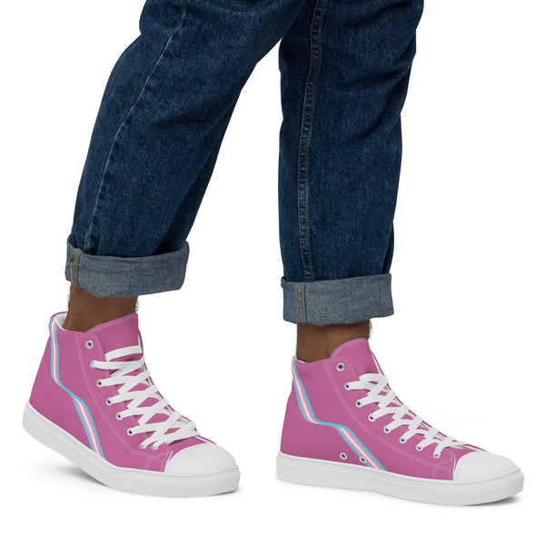 Original Transgender Pride Colors Pink High Top Shoes - Men Sizes