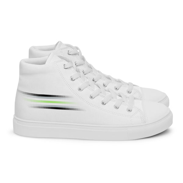 Casual Agender Pride Colors White High Top Shoes - Men Sizes