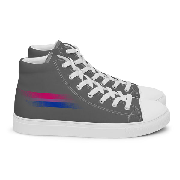 Casual Bisexual Pride Colors Gray High Top Shoes - Men Sizes