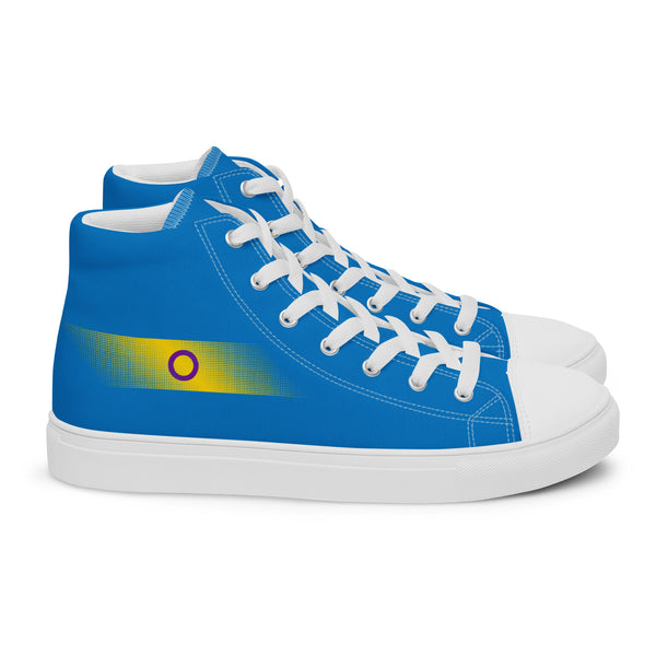 Casual Intersex Pride Colors Blue High Top Shoes - Men Sizes