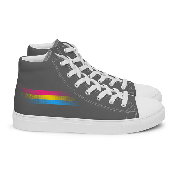 Casual Pansexual Pride Colors Gray High Top Shoes - Men Sizes