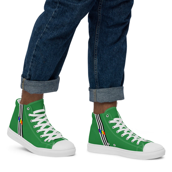 Classic Ally Pride Colors Green High Top Shoes - Men Sizes
