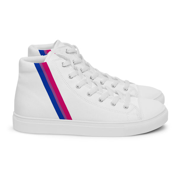 Classic Bisexual Pride Colors White High Top Shoes - Men Sizes