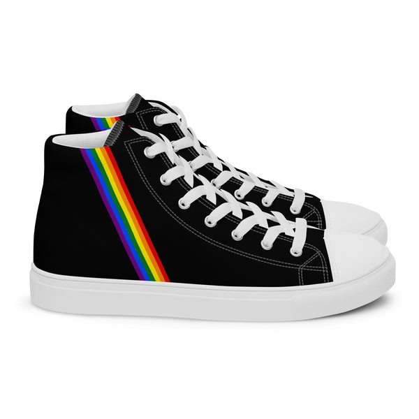 Classic Gay Pride Colors Black High Top Shoes - Men Sizes