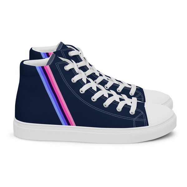 Classic Omnisexual Pride Colors Navy High Top Shoes - Men Sizes