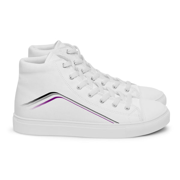 Trendy Asexual Pride Colors White High Top Shoes - Men Sizes