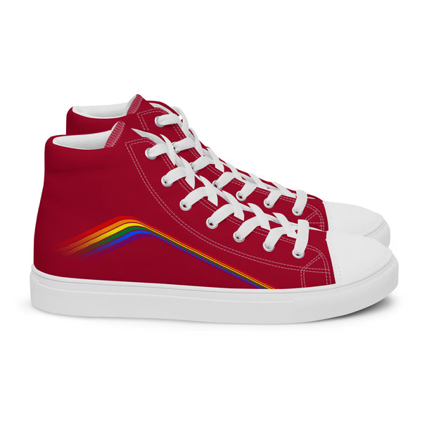 Trendy Gay Pride Colors Red High Top Shoes - Men Sizes