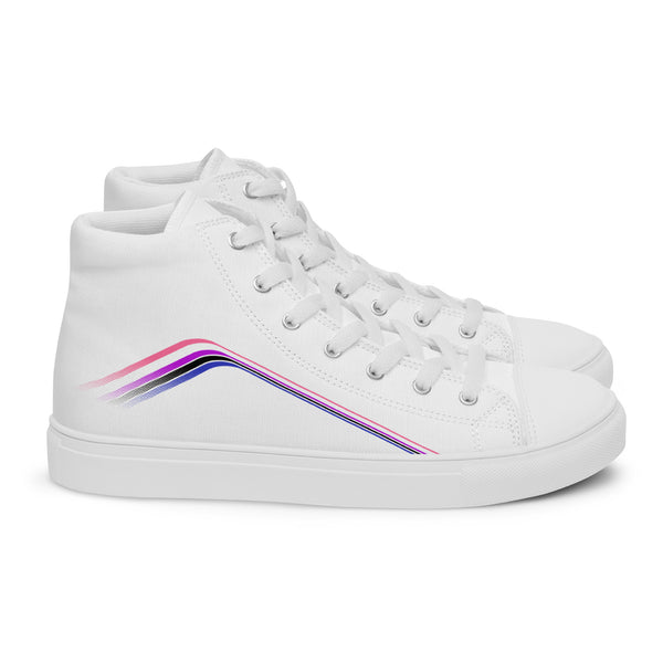 Trendy Genderfluid Pride Colors White High Top Shoes - Men Sizes