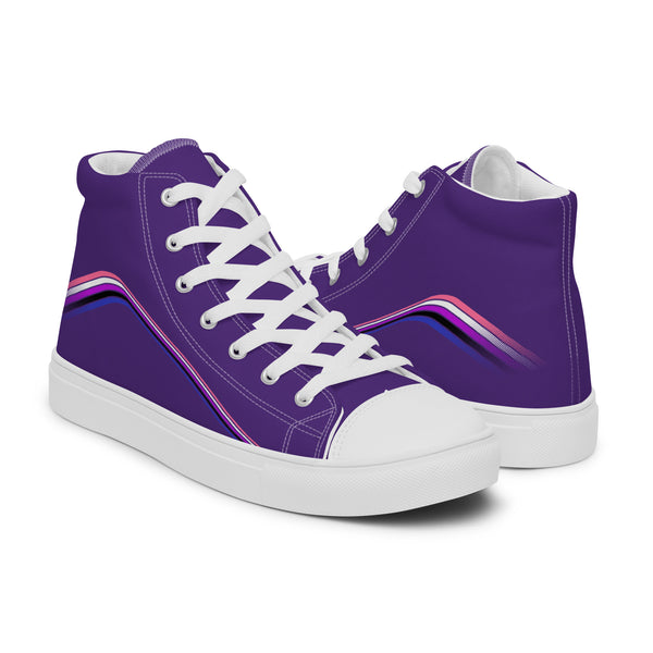 Trendy Genderfluid Pride Colors Purple High Top Shoes - Men Sizes