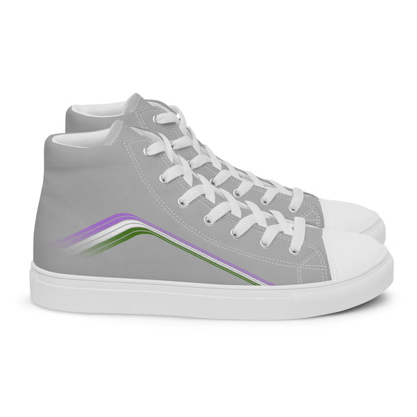 Trendy Genderqueer Pride Colors Gray High Top Shoes - Men Sizes