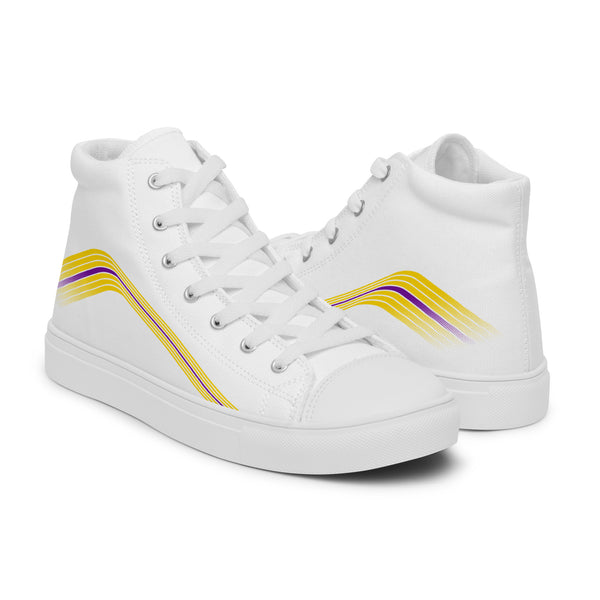 Trendy Intersex Pride Colors White High Top Shoes - Men Sizes