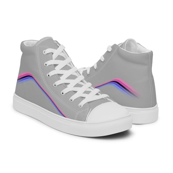 Trendy Omnisexual Pride Colors Gray High Top Shoes - Men Sizes