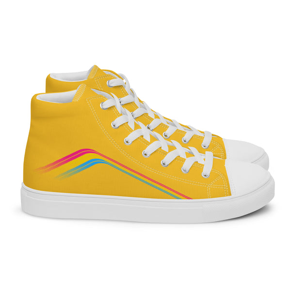 Trendy Pansexual Pride Colors Yellow High Top Shoes - Men Sizes