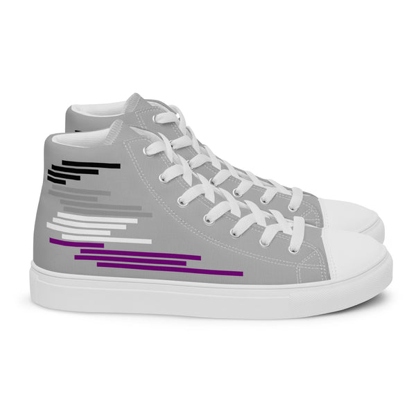 Modern Asexual Pride Colors Gray High Top Shoes - Men Sizes