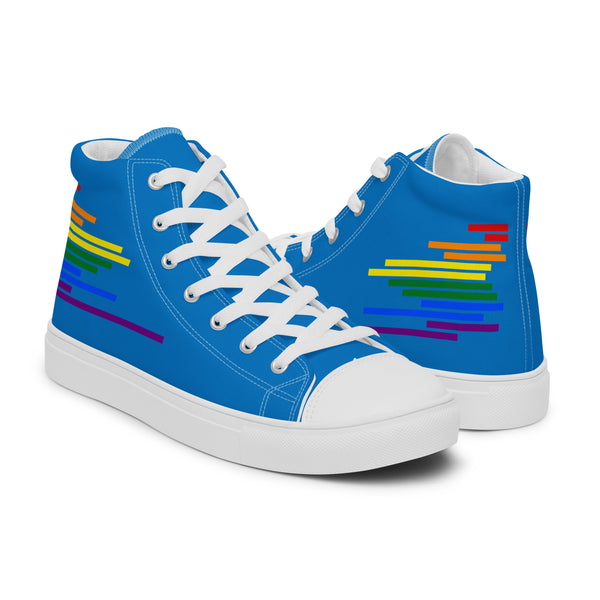 Modern Gay Pride Colors Blue High Top Shoes - Men Sizes