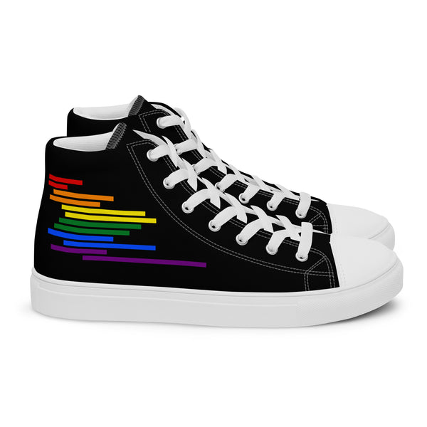 Modern Gay Pride Colors Black High Top Shoes - Men Sizes