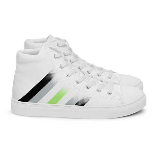 Agender Pride Colors Modern White High Top Shoes - Men Sizes