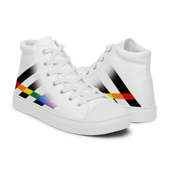 Ally Pride Colors Modern White High Top Shoes - Men Sizes