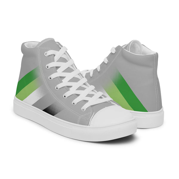 Aromantic Pride Colors Modern Gray High Top Shoes - Men Sizes