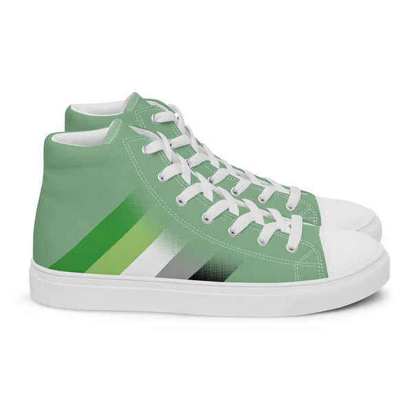 Aromantic Pride Colors Modern Green High Top Shoes - Men Sizes